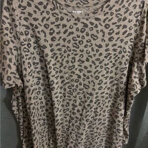 Old Navy Leopard Green Print Top